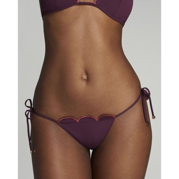 Agent Provocateur Lorna Plum Tie Side Bikini Bottom AP2 Small NWT
